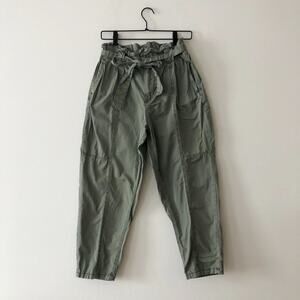 Blank NYC Green Paperbag Tie Waist Utility Pants